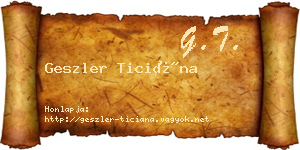 Geszler Ticiána névjegykártya